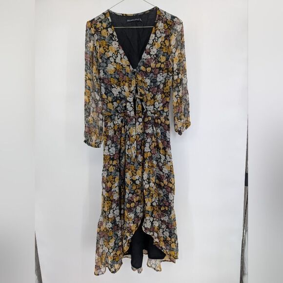 Abercrombie Floral Chiffon Midi Dress - Picture 1 of 5